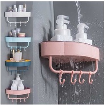 Pazly Sunsıom Köşe Duş Rafı - Duvar Montajlı Banyo Depolama Düzenleyici, Pembe Pembe