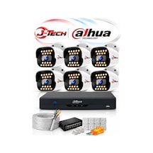 Dahua J-tech D1077 5mp 6'lı Akıllı Sesli Ip Kamera Seti Renkli Gece Yüz Araç Hareket Algılama