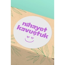 Lila Nihayet Kavuştuk Sticker 3x3cm St2266 Çok Renkli