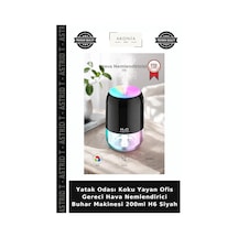 Yatak Odası Koku Yayan Ofis Gereci Hava Nemlendirici Buhar Makinesi 200ml H6 Siyah
