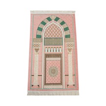 Lüks Mihrap Desenli Şönil Dokuma Seccade Pembe Pembe
