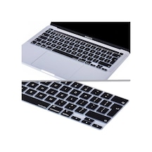 Macbook Pro Avrupa İngilizce Klavye Koruyucu Uk Iso Ters L Enter A2338 M1 M2 A2251 A2289 A2141 Uyumlu Silikon Keyboard Cover Touch Bar Siyah