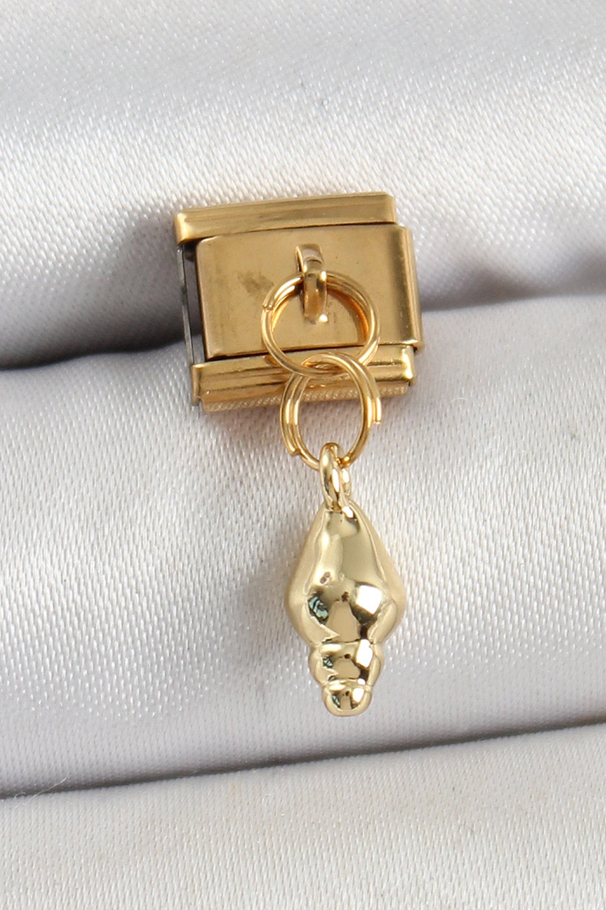 316l Çelik Sallantılı Deniz Kabuğu Model Gold Renk Nomination Charm - Tj-bc1437 Çok Renkli