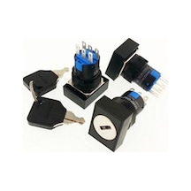 16Mm Anahtarlı (Key) Buton On-Off-On 5A 250Vac 6P