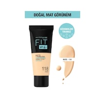 Maybelline New York Fit Me Matte+Poreless Fondöten 118 Nude 30 ML