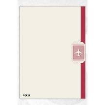 A5 Uçak Uçuş Bilet Bloknot Çizgisiz Defter - 50 Yaprak - Notepad - Memopad - Not Kağıdı Çok Renkli Çok Renkli