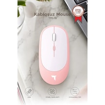 Mouse Çift Modlu Sessiz Kablosuz Fare Tm16 Pembe Ofis Gereci Cep Aksesuarı Bilgisayar Faresi