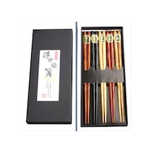 Omeniv Ahşap Beş Çift (10) Chopstick Yemek Servis Sushi Noodle