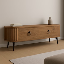 Linea Tv Ünitesi 150 Cm Lik Oval Dekoratif Tv Ünitesi Ceviz
