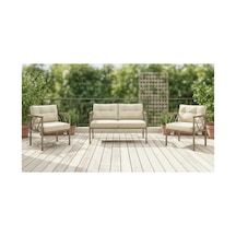 Safir 2+1+1 Cappuccino Profil Balkon-bahçe-kafe ,çay Seti, Koltuk Takımı,ofis Koltuk ,oturma Grubu Krem