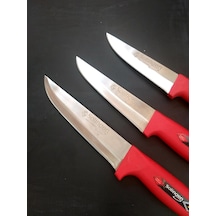 Solingen 3'lü Et Bıçak Seti Kırmızı