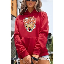 Uyguntarz Gril Gang Baskılı Sweatshirt Kırmızı