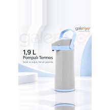 1.9 Litre Termos Çay Termosu Su Termosu Gri Grı Açık Gri