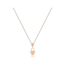 Diamond Line-Gülaylar - Pembe Altın 14 Ayar Fatma Ana Eli Kolye N11.24976