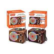 Işıklı Fm Radyo - Retro Usb - Type-c Sarjlı Bt - Tf - Usb Speaker Fx-2513b Pl-4725 Bx40