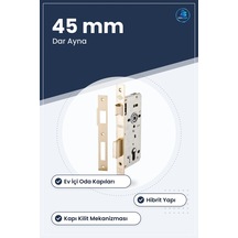 Hibrit Oda Kilidi 45 Mm Dar Ayna Ev İçi Kapılar İçin Kapı Kilit M