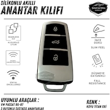 Volkswagen Passat B6 B7 Uyumlu Silikon Anahtar Kılıfı Oto Anahtar Kabı Darbe Emici Anahtarlık Koyu Titan Gri 00 Şüscaroto Aksesuar