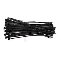 200 Adet 2.5mmx140mm Kablo Bağı Plastik Cırt Kelepçe Siyah Siyah