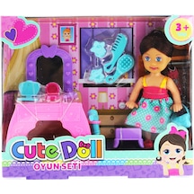 Cute Doll Mini Bebek Aksesuarlı Ve Makyaj Masalı Oyun Seti