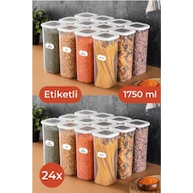 Vienev Etiketli Foly Kare Erzak Saklama Kabı Seti Büyük Boy Beyaz 24'lü Çok Renkli