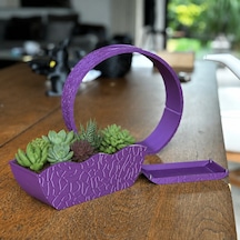 Bezos 3d Baskı Self-watering Planter - Kendi Kendini Sulayan Saksı-mor Rengaren Standart
