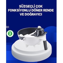 Mey İthalat Mutfak İçin Pratik 5 Bıçaklı Rende Ve Süzgeç Seti Beyaz