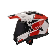 Ls2 Pıoneer 2 Hıll Kask Siyah Vizör Beyaz Kırmızı