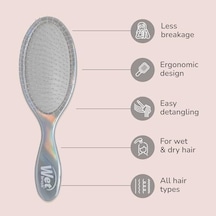 Wet Brush Detangler Saç Fırçası, Krom Yanardönerlik Simgesi , Ultra Yumuşak Intelliflex Kıllar, Dolaşık Açıcı Kıllar Dolaşıklıklar Boyanır, Tüm Saç Tipleri Islak Kuru Ve Hasarlı , Kadınlar
