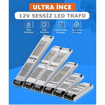 Coral Light Ultra Slim Sessiz Şerit Led Trafosu Metal 12 V Led Trafo Adaptör