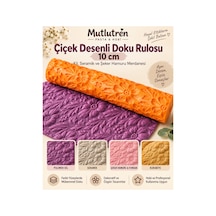 Çiçek Desenli Doku Rulosu 10 Cm Kil, Seramik Ve Şeker Hamuru Merdanesi Çok Renkli