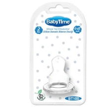 Baby Time Silikon Damaklı Biberon Emziği No:2 6-18 Ay Bt100