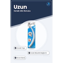 Mix Borusu Uzun Banyo Tesisatı Lavabo Bağlantı Esnek Krom Blister