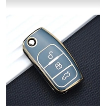 Gma Keys Lüx Ford Focus Fiesta Mondeo Cmax Courier Nano Anahtar Kılıfı Gri Gold Altın Renk