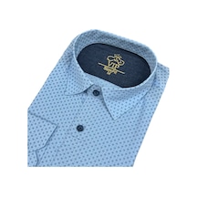 Slim Fit Pamuklu Uzun Kollu Cepsiz Spor Gömlek Slim Fit Kalıp Mavi