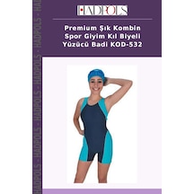 Hadpols Premium Şık Kombin Spor Giyim Kıl Biyeli Yüzücü Badi Kod-532 Çok Renkli