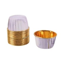 Cupcake/muffin /suffle Kek Kapsülü Mor Mermer Desenli 50 Li Yeşil