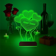 Luvivia Kalp Sevgiliye Hediye Kişiye Özel 3d Lamba - Masa Gece Lambası V25