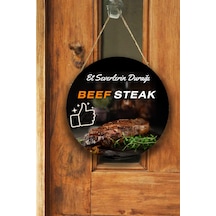 Steak Et Restoran İçin Duvar, Kapı, Tek Taraflı Askılı Pano Karşılama Tabelası, Et Dükkanı Süs Dekor, 30 X 50 Cm