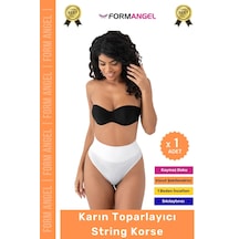 Korse İz Yapmaz Kaymayan Seamless Alt Karın Göbek Toparlayıcı String Külot Kadın Korse - 1 Adet Beyaz