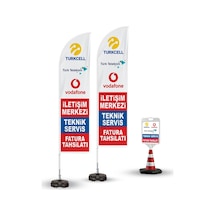 Teknik Servis.Fatura.İletişim Merkezi Temalı 2 Adet Yelken Bayra