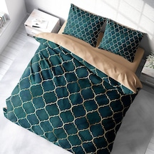 Monohome Gold Line Moraccan 3D Pamuk Saten Çift Kişilik Nevresim Mor