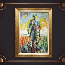 Altın Varaklı Çerçeveli Paspartulu Atatürk Tablo Hk1926