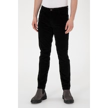 U.S. Polo Assn. Erkek İnce Fitilli Slim Fit Kadife Pantolon Siyah