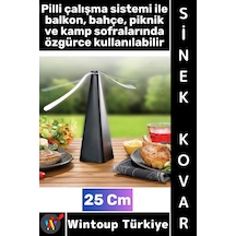 Sinekkovar Kamp Outdoor Piknik Restoran Ev Oda Banyo Mutfak Piramit Gövde Pvc Kanat Pervane Masa Üs