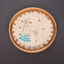 Anita 30 X3 Cm Sedefli Rattan Tepsi & Duvar Dekoru Mix