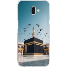 Samsung Galaxy J6 Plus Uyumlu Kabe Umre Ve Kuşlar Baskılı Silikon Kılıf Renkli