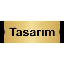 Tasarım 10x20cm Altın Renk Metal Yönlendirme Levhası