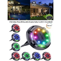 Mobgift 4'lü Solar Panelli Kazıklı Zemin Solar Ledi 8+4 Led Çok Renkli