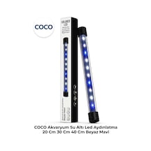 Coco Akvaryum Su Altı Led Aydınlatma 30 Cm Beyaz Mavi 4w 10 Led Akvaryum İçi Aydınlatma