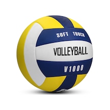 Semi-pro Voleybol Topu Lamineli Beton Zemin Softtouch İç-dış Mekana Uygun 8 Panel Sarı-mavi V1000 Açık Gri